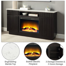 Load image into Gallery viewer, Acme Jaramillo Server w/Natural Marble Top &amp; Fireplace