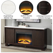 Load image into Gallery viewer, Acme Edwyn Server w/Natural Marble Top &amp; Fireplace