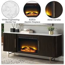 Load image into Gallery viewer, Acme Clayten Server w/Marble Top &amp; Fireplace