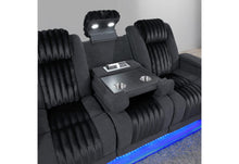 Load image into Gallery viewer, Global Furniture U8000 Black Pwr Rec Sofa/Pwr Con Rec Loveseat/Pwr Recliner W/Phr