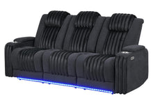 Load image into Gallery viewer, Global Furniture U8000 Black Pwr Rec Sofa W/Phr, Ddt, Reading Light &amp; Led Light