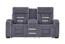 Load image into Gallery viewer, Global Furniture U1895 Grey P2 Console Reclining Loveseat With Is And Led