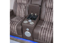 Load image into Gallery viewer, Global Furniture U8000 Brown Pwr Console Rec Loveseat W/Phr, Led And Speaker