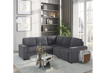 Load image into Gallery viewer, Global Furniture U2660 Grey Sectional W/O Chaise And W/ Pullout Sofa Bed