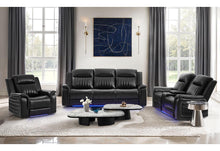 Load image into Gallery viewer, Global Furniture U8879 Blanche Charcoal With Black Welt Power Recliner With Led