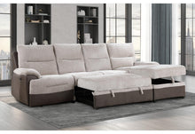 Load image into Gallery viewer, Global Furniture U3822 Beige/Brown Sectional With Po And Usb