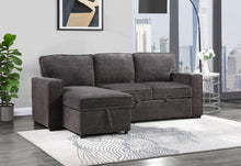 Load image into Gallery viewer, Global Furniture U0203 Dark Grey Reversible Pull Out Sofa Bed