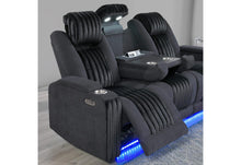 Load image into Gallery viewer, Global Furniture U8000 Black Pwr Rec Sofa/Pwr Con Rec Loveseat/Pwr Recliner W/Phr