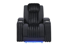 Load image into Gallery viewer, Global Furniture U8000 Black Power Recliner W/ Power Headrest &amp; Led Light