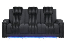 Load image into Gallery viewer, Global Furniture U8000 Black Pwr Rec Sofa W/Phr, Ddt, Reading Light &amp; Led Light