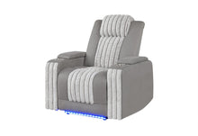 Load image into Gallery viewer, Global Furniture U8000 Grey Power Recliner W/ Power Headrest &amp; Led Light