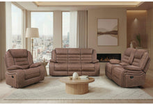 Load image into Gallery viewer, Global Furniture U2250 Brown Reclining Sofa/Console Reclining Loveseat/Glider Recliner