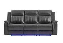 Load image into Gallery viewer, Global Furniture U8879 Charcoal Pwr Rec Sofa/Pwr Con Rec Loveseat/Pwr Rec W/Led &amp; Gl Ss