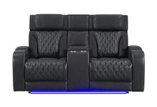 Load image into Gallery viewer, Global Furniture U8611 Blanche Charcoal Pwr Con Rec Loveseat With Phr, Led &amp; Speaker
