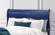 Load image into Gallery viewer, Global Furniture Charlie Blue Queen Bed With Led