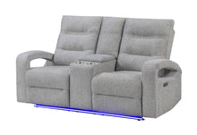 Load image into Gallery viewer, Global Furniture U6611 Grey 15 Power Console Reclining Loveseat With Led