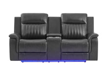 Load image into Gallery viewer, Global Furniture U8879 Charcoal Pwr Rec Sofa/Pwr Con Rec Loveseat/Pwr Rec W/Led &amp; Gl Ss