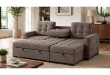 Load image into Gallery viewer, Global Furniture U0707 Brown Reversible Sofa Bed