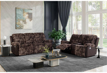 Load image into Gallery viewer, Global Furniture U6028 Brown Reclining Sofa/Console Reclining Loveseat