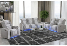 Load image into Gallery viewer, Global Furniture U8000 Grey Pwr Rec Sofa/Pwr Console Rec Loveseat W/Phr
