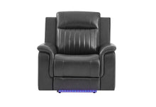Load image into Gallery viewer, Global Furniture U8879 Charcoal Pwr Rec Sofa/Pwr Con Rec Loveseat/Pwr Rec W/Led &amp; Gl Ss