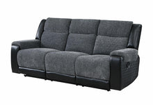 Load image into Gallery viewer, Global Furniture U5914 Grey/Black Reclining Sofa