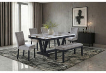 Load image into Gallery viewer, Global Furniture D1319 Blk/Wht Dining Table, 4 D1319 Lt Grey Dc &amp; D1319 Lt Grey Bn