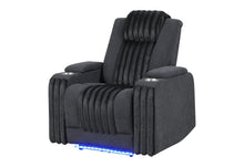 Load image into Gallery viewer, Global Furniture U8000 Black Power Recliner W/ Power Headrest &amp; Led Light