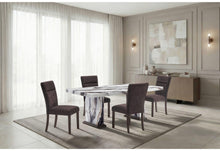 Load image into Gallery viewer, Global Furniture D8212 Dining Table With 6 D8212 Dining Chairs Brown