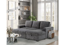 Load image into Gallery viewer, Global Furniture U2660 Grey L Sofa Bed Sectional With Pullout