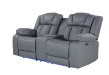Load image into Gallery viewer, Global Furniture U7069 Grey 10 Pwr Con Rec Loveseat With Led And Immersive Sound
