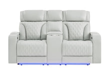 Load image into Gallery viewer, Global Furniture U8611 Blanche Silver Pwr Con Rec Loveseat With Phr, Led &amp; Speaker