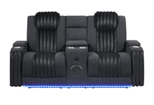 Load image into Gallery viewer, Global Furniture U8000 Black Pwr Console Rec Loveseat W/Phr, Led And Speaker
