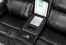 Load image into Gallery viewer, Global Furniture U8881/U8880 Black Leather Pwr Rec Sofa/Pwr Con Rec Loveseat/Pwr Rec