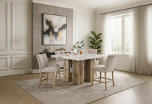 Load image into Gallery viewer, Global Furniture D04 Natural Bar Table + 6 D8685 Beige/Nat Bar Stool