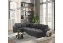 Load image into Gallery viewer, Global Furniture U2660 Grey Sectional W/Pull Out Sofa Bed
