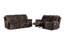 Load image into Gallery viewer, Global Furniture U6028 Brown Reclining Sofa/Console Reclining Loveseat