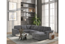 Load image into Gallery viewer, Global Furniture U2660 Grey Sectional W/Pull Out Sofa Bed