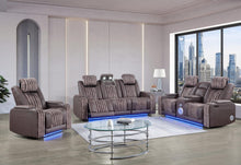 Load image into Gallery viewer, Global Furniture U8000 Brown Pwr Rec Sofa/Pwr Con Rec Loveseat/Pwr Recliner W/Phr