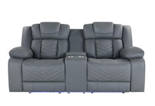 Load image into Gallery viewer, Global Furniture U7069 Grey 10 Pwr Con Rec Loveseat With Led And Immersive Sound