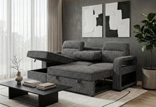 Load image into Gallery viewer, Global Furniture U2601 Dark Grey Reversible Sofa Bed With Drop Down Table And Speaker
