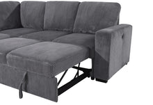 Load image into Gallery viewer, Global Furniture U2660 Grey Sectional W/O Chaise And W/ Pullout Sofa Bed