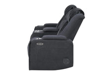 Load image into Gallery viewer, Global Furniture U8000 Black Pwr Console Rec Loveseat W/Phr, Led And Speaker