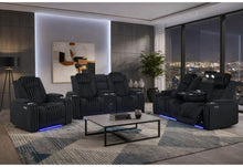 Load image into Gallery viewer, Global Furniture U8000 Black Pwr Rec Sofa/Pwr Con Rec Loveseat/Pwr Recliner W/Phr