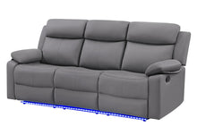 Load image into Gallery viewer, Global Furniture U6026 Grey Pu 46A Reclining Sofa With Led