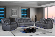 Load image into Gallery viewer, Global Furniture U7068 Grey 10 Pwr Rec Sofa/Pwr Con Rec Loveseat With Led