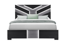 Load image into Gallery viewer, Global Furniture Optimus Black Queen Bed, Dresser, Mirror And Nighstand
