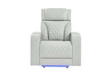Load image into Gallery viewer, Global Furniture U8611 Blanche Silver Power Recliner With Power Headrest And Led