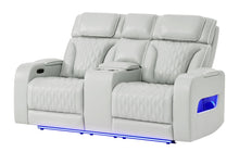 Load image into Gallery viewer, Global Furniture U8611 Blanche Silver Pwr Con Rec Loveseat With Phr, Led &amp; Speaker