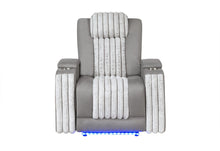 Load image into Gallery viewer, Global Furniture U8000 Grey Power Recliner W/ Power Headrest &amp; Led Light